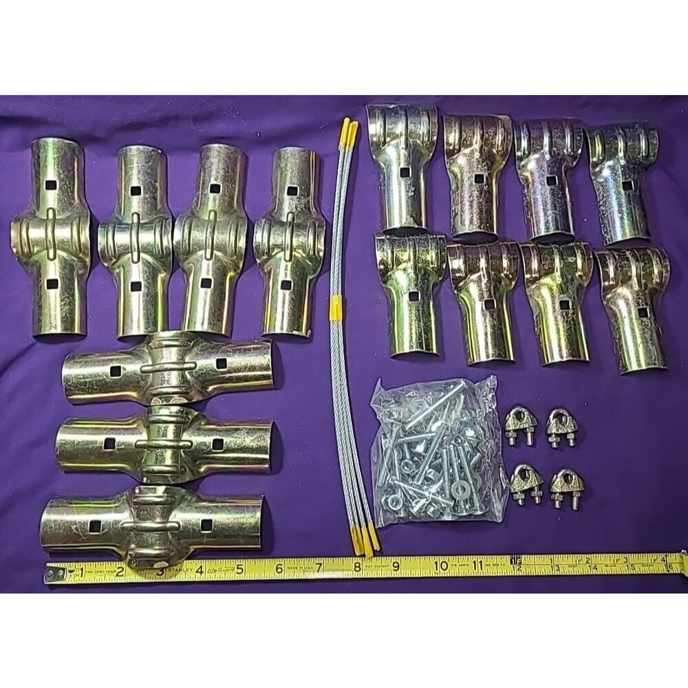 Chain Link Fence Line Rail / Boulevard Brace And T-clamps, Bolts, Etc New